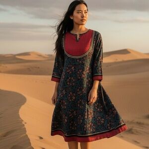 SRISHTI MIDI 3/4 SLEEVE DRESS SIZE SMALL